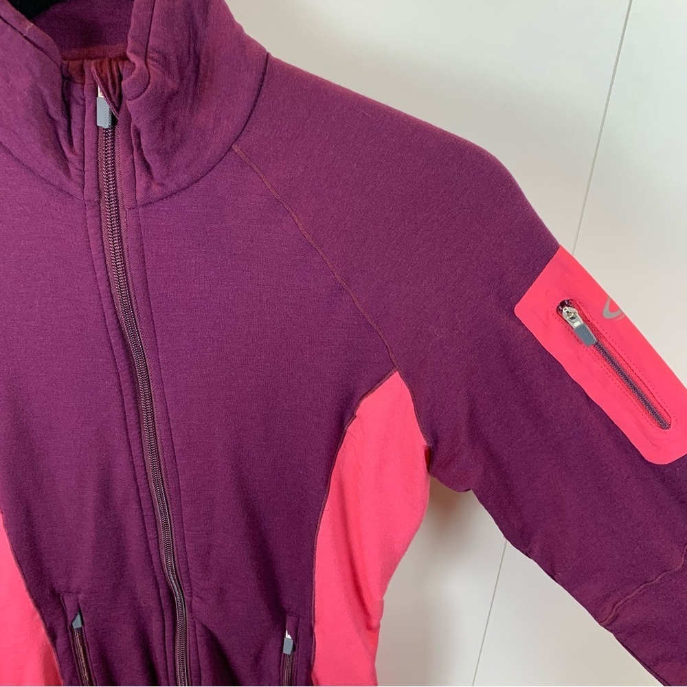 Icebreaker Ladies' XS Purple Pink Atom Merino GT Full Zip Sweater Wool Blend - Picture 2 of 11